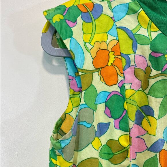 Union Made Psychedelic Neon Green Multicolor 70's Dress Medium - Picture 8 of 10